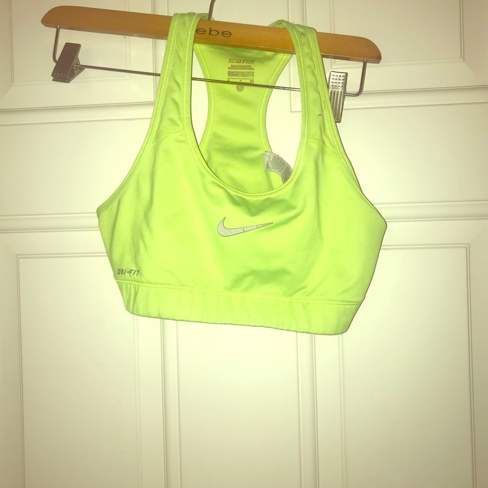 Neon Nike sports bra